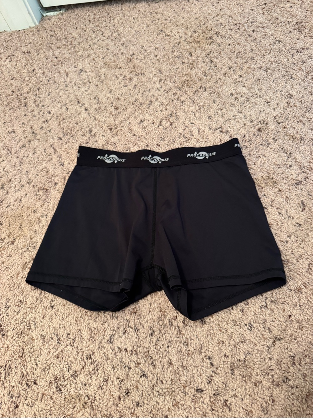 ProCadmus Black Compression Shorts with Branded Waistband